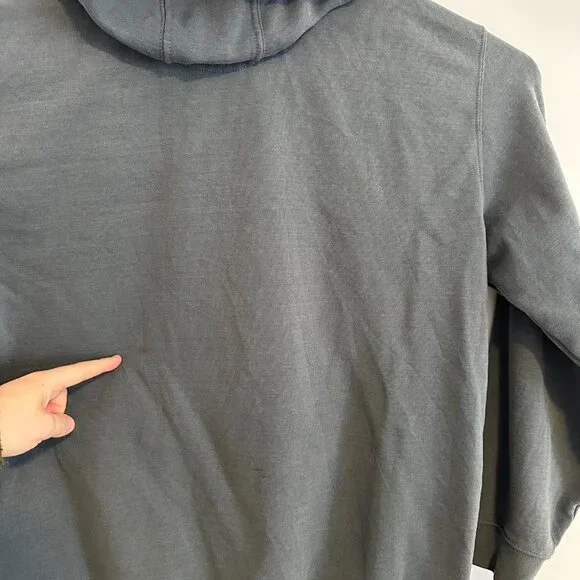 Carhartt Hoodie Sweatshirt Mens XL Gray Yellow Distressed Grunge Long Sleeve - Picture 6 of 10